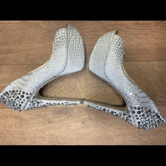 Saks Fifth Avenue Leather Animal Print Studded Pumps - Picture 4 of 6